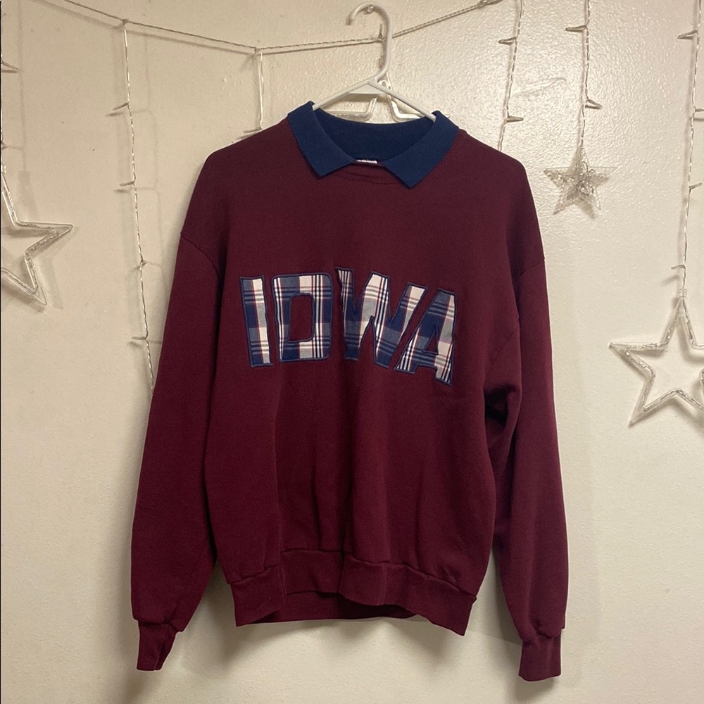 Jerzees Iowa Maroon Collard Sweater